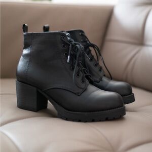 Black combat booties